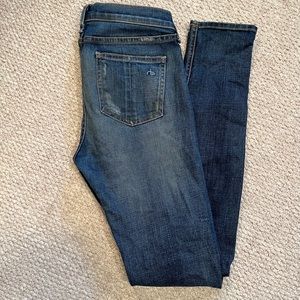rag & bone skinny distressed jeans cotton polyurethane women's size 27